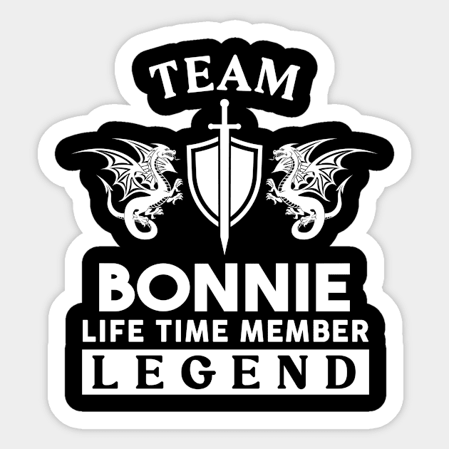 Bonnie Name T Shirt - Bonnie Life Time Member Legend Gift Item Tee Sticker by unendurableslemp118